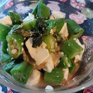 オクラと豆腐のネバネバごまサラダ☆